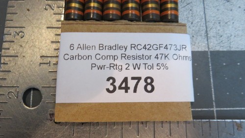X6 Allen Bradley RC42GF473JR Carbono Composición Resistencia 47K Ohms Pwr-Rtg 2 W Herramienta 5% - Imagen 2 de 3