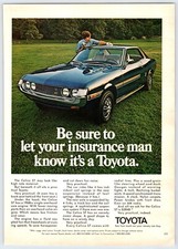 1972 TOYOTA CELICA CAR AUTOMOBILE Vintage 8"X11" Magazine Ad 1970's VID-4
