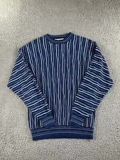 Vintage Norm Thompson Sweater Men Large 3D Textured Knit Biggie Grandpa