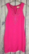Everly Womens Size S Pink Sleeveless Lace Embellished V-Neck Lined Dress A29-4