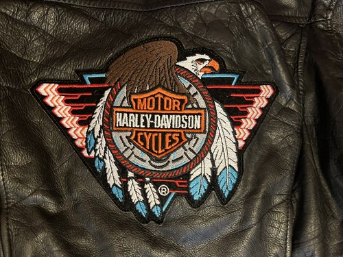 Vintage Harley Davidson Leather Jacket Eagle Motorcycle Biker Coat Black - Picture 10 of 24