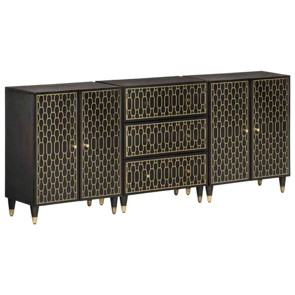 Aparador Armario de Almacenamiento Mueble de Salón Madera Maciza de Mango vidaXL