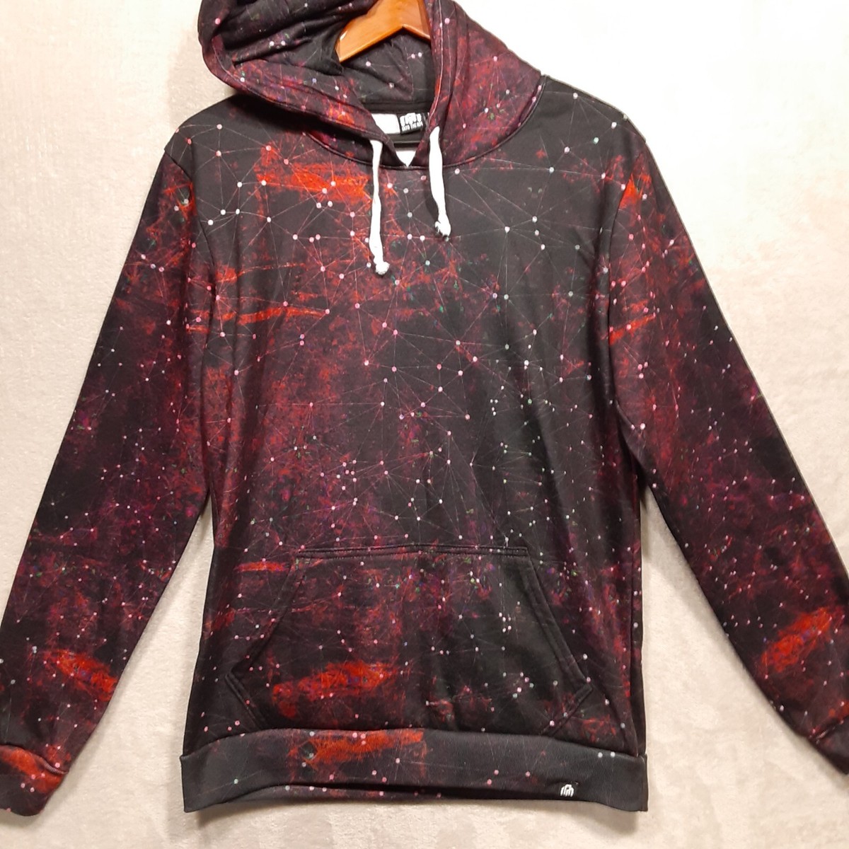 Into The AM-Mens Cosmic Graphic Pullover Hoodie Sz.M/Black