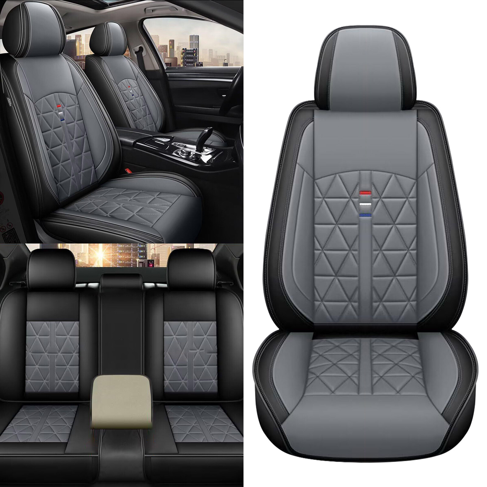 Car Seat Cover Cushion For JEEP RENEGADE 2015-2024 Full Set PU Leather Protector-image