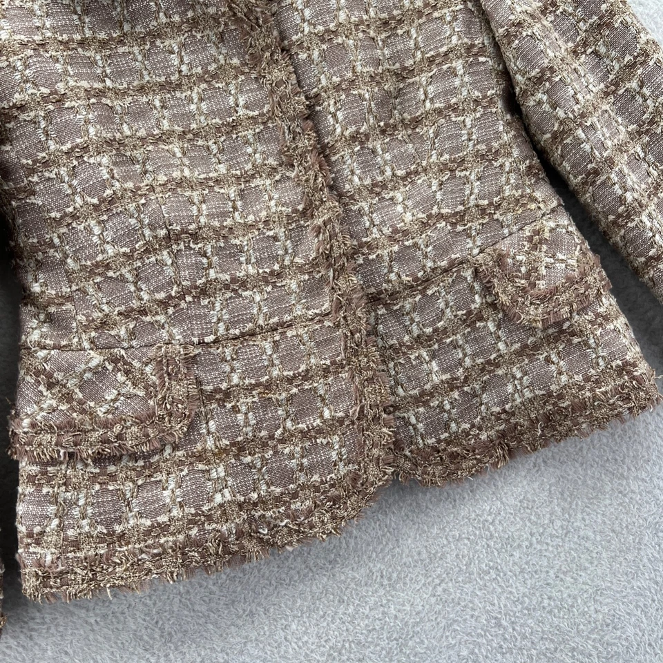 Chaqueta Blazer Vintage Albert Nipon Mujer Pequeña 6P Beige 32x21 Traje Abrigo Deportivo Foto 4 de 4