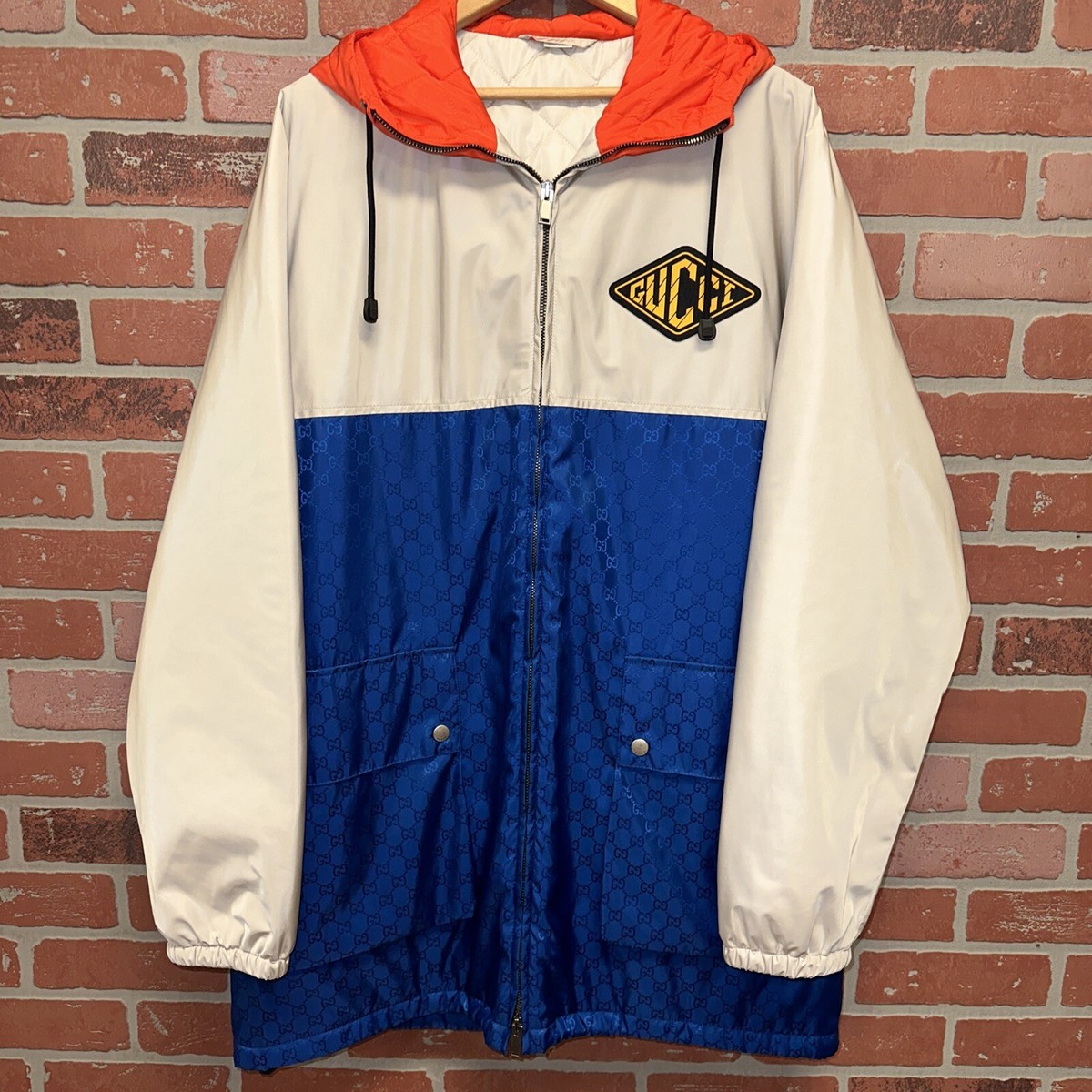 100% AUTHENTIC GUCCI Men's GG Jacquard Multi Color WINDBREAKER