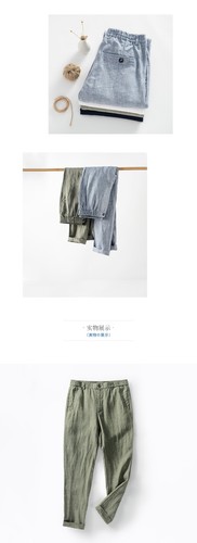 Spring Mens Line Pants Mid-waist Casual Loose Large Size Breathable Trousers New - Picture 19 of 30