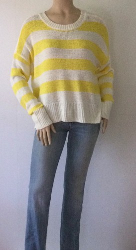 NEW C&C CALIFORNIA White w/Yellow Stripes Pullover Long Sleeve Sweater (Size XL) - Picture 10 of 12