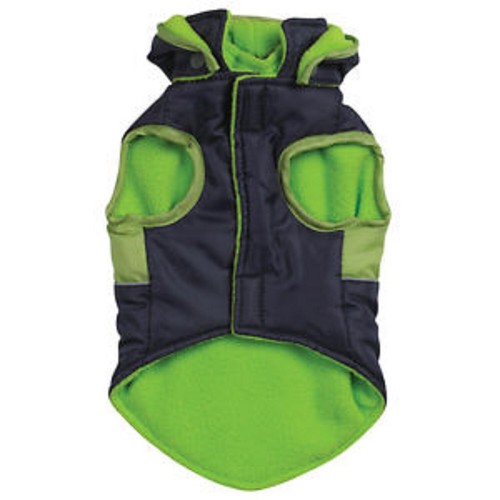 Dog Cat Clothes Apparel Parka Reflective Hood Jacket Vest Water Resistant Navy - Picture 2 of 2