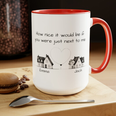 Two-Tone Coffee Mug with Personalized Code and Names - Ceramic Mug, 15oz |  eBay