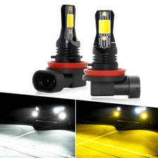 For Honda Civic 2006-2020 Dual Color Yellow White H11 H8 H9 LED Fog Light Bulbs