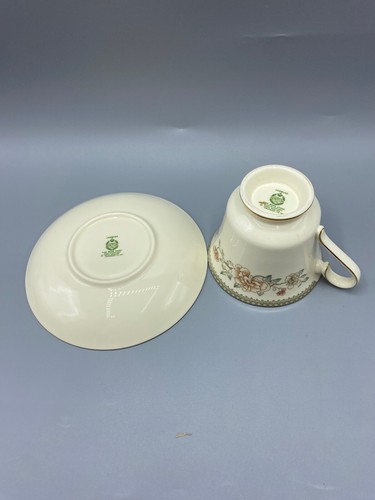 set of 10 footed cups & saucers 1977 Minton Jasmine MINT, Wedding place settings - Picture 4 of 24