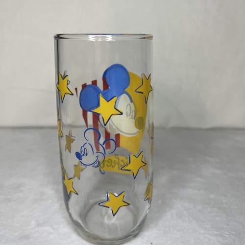 Vintage Disney Mickey Mouse Stars & Stripes Drinking Glass 1990s 12 Oz Tumbler - Picture 3 of 7