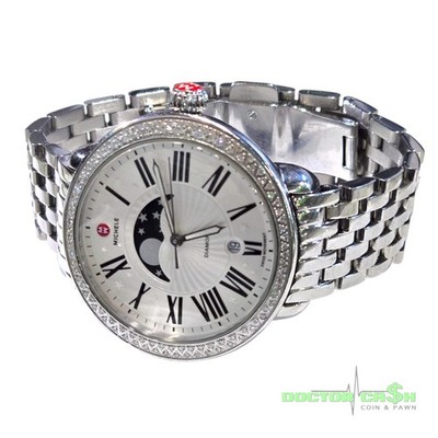 Serein Mid Stainless Diamond Dial Michelle Watch Michele Serein Mid Two-Tone Stainless Steel Diamonds Silver  main image 2