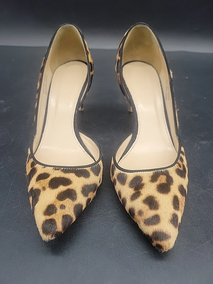 J CREW calf Hair LEOPARD cheetah PRINT heels Pumps womens TRENDY SHOES Size 6 - Image 2 of 4