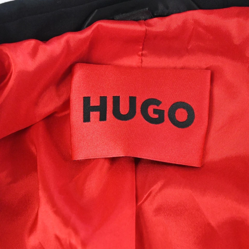 NUEVO HUGO BOSS 46R Negro Lana Karl232X Hombres Blazer Traje Chaqueta Abrigo Deportivo Foto 4 de 4