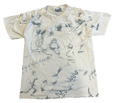 Vintage Rare Baseball AOP Shirt Blue White Size Large Men’s
