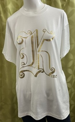 M Unused CHRISTOPHER KANE ITALY Single Stitch GOLD K White Cotton T-Shirt UNISEX