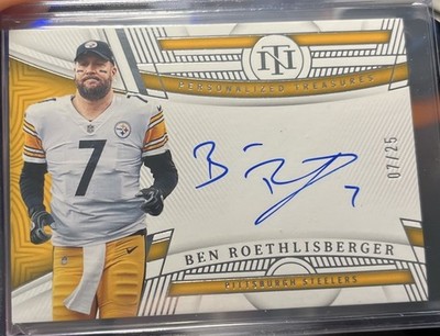 2022 Panini National Treasures Ben Roethlisberger Auto 7/25 Jersey Match 