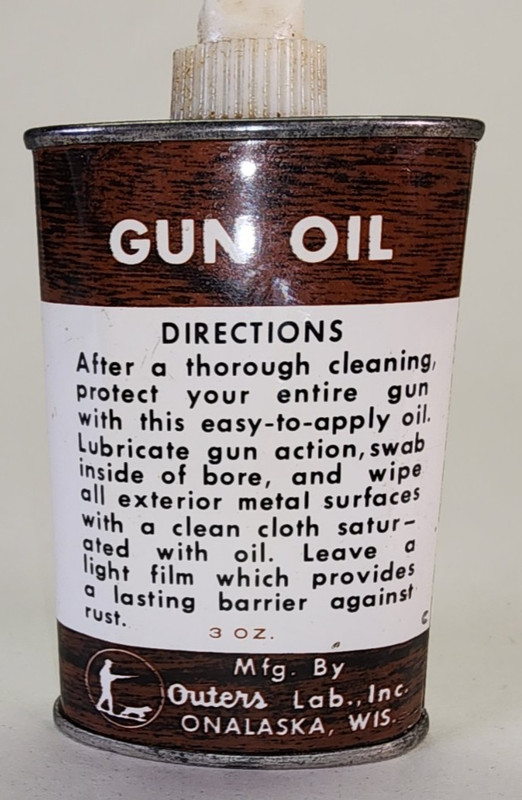 OUTERS VINTAGE 445A 3 OZ GUN OIL CAN WITH MALLARD ADERTISING