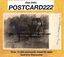 X RPPC real photo postcard 1901-09 udb COUPLE IN HORSE PULLED CARRIAGE Wilmot