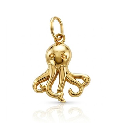- Gold Octopus Charm - 10 Karat Solid Gold (Small)