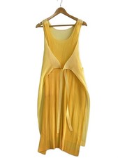 im product ISSEY MIYAKE Pleated Apron dress Yellow Two-Tone Free Size Used