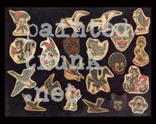 antique 1940s cap coleman norfolk virginia devil tattoo flash 16x20 gicleeprint