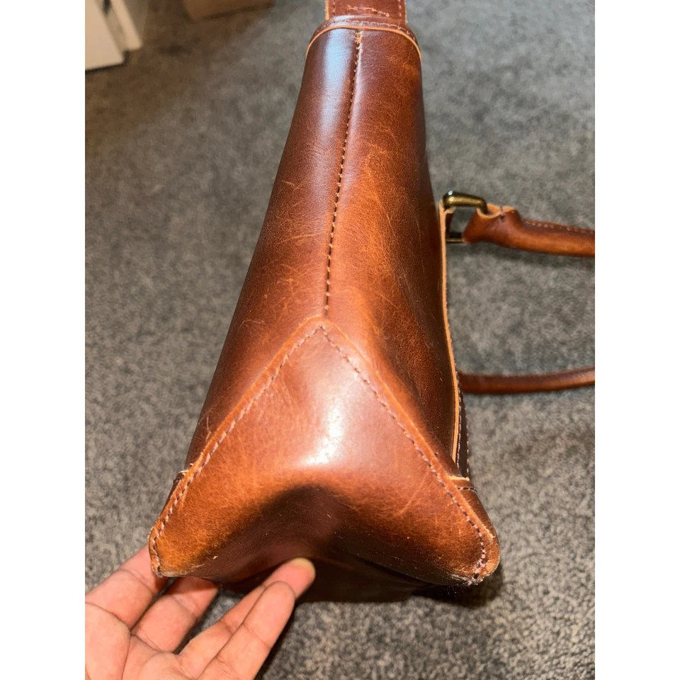 Bolso de Mano LL Bean Field & Town Cuero Latón Marrón Pequeño De Colección Foto 2 de 4