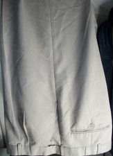 George Pants Mens 40x30 Beige Expandable Waist Cuffed Pleated Polyester Blend