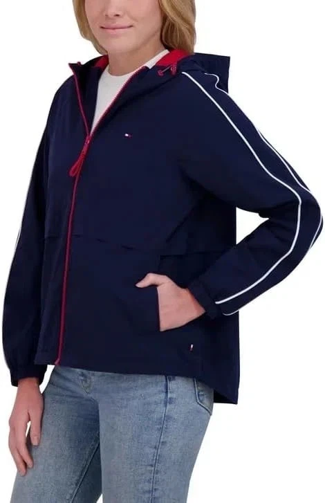 NEW Tommy Hilfiger Womens Windbreaker Jacket, Lightweight Hooded, Navy, MEDIUM
Opens in a new window
