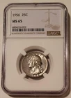 1956 Washington Quarter MS65 NGC Toned