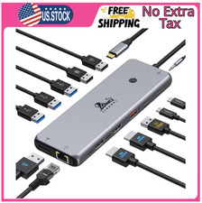 13 in 1 USB C Docking Station - Dual Monitor, Triple Display, 8 USB C/A Ports...