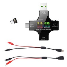 8 IPS Multiple Color Screen USB Power Meter Tester Fit Charger Type-C Detector