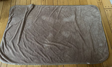 Brookstone NAP Plush Cuddle Blanket Throw Brown Taupe Tan 60x38 Lap Luxury