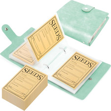 Seed Storage Organizer, 50 Pockets Seed Sleeves Binder with Envelopes Garden See