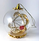 Vintage Resl Lenz Glass Spinner Christmas Ornament Sphere of Beads West Germany