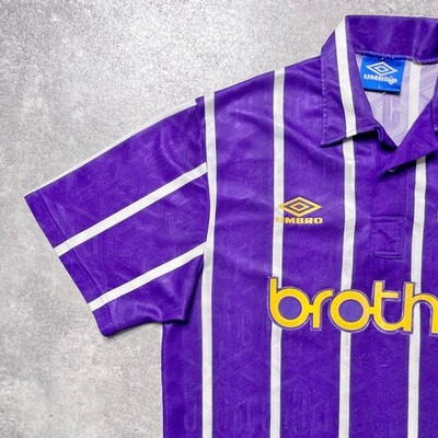Manchester City 92-94 Away Jersey Umbro Purple Size L(US M) USED