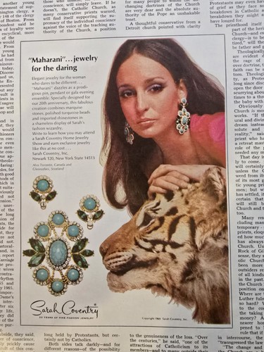 1969 Sarah Coventry Turquoise Pin brooch earrings vintage Jewelry Ad