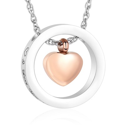 Circle of Life Eternity Memorial Urn Necklace Cremation Jewelry Ashes Pendant