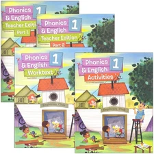 BJU Bob Jones 1st grade PHONICS ENGLISH 1 COMPLETE KIT Student Worktext Teacher
