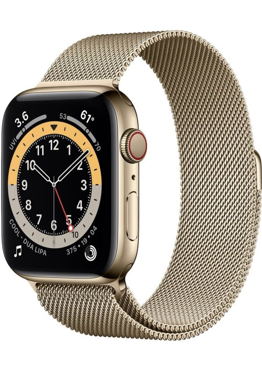 Apple Watch Series 6 44mm Case with Milanese Loop - Gold Apple Watch Series 6 44mm Case with Milanese Loop - Gold