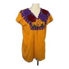 Vintage Embroidered Tunic Blouse Cotton India Small
