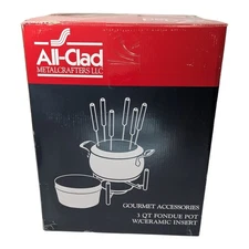 All-Clad 3 Qt Fondue Set W/Ceramic Insert - Gourmet Accessories New Open Box
