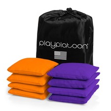 Weather Resistant Cornhole Bean Bags Set of 8 - 4 Orange  4 Purple