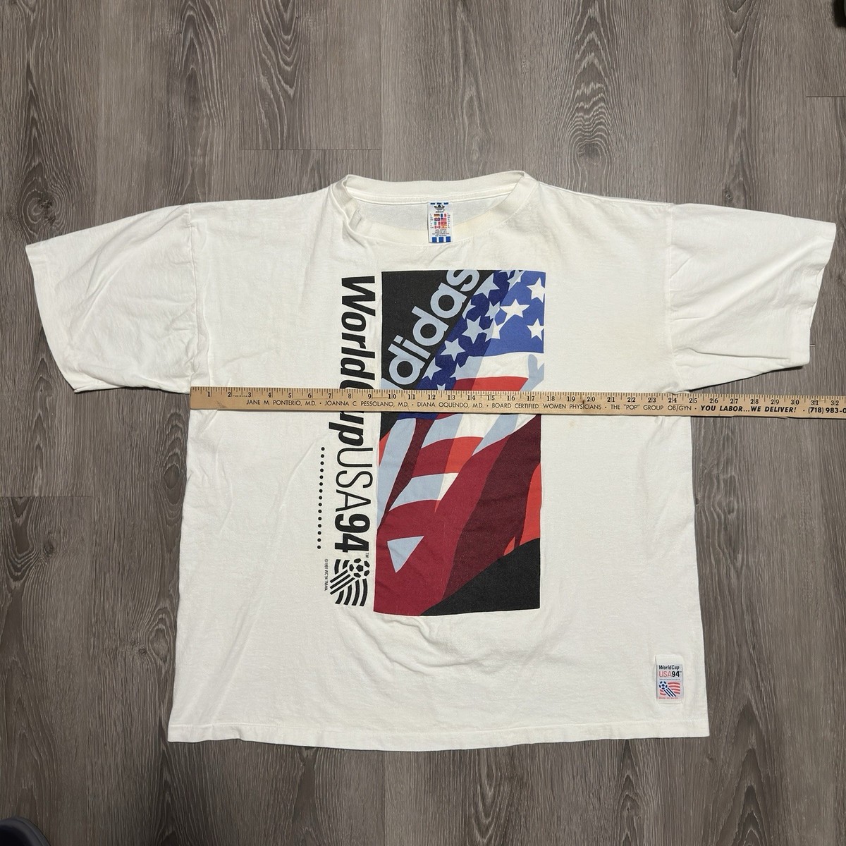 Vintage Adidas T Shirt 1994 World Cup USA Soccer Printed Sz XL USA