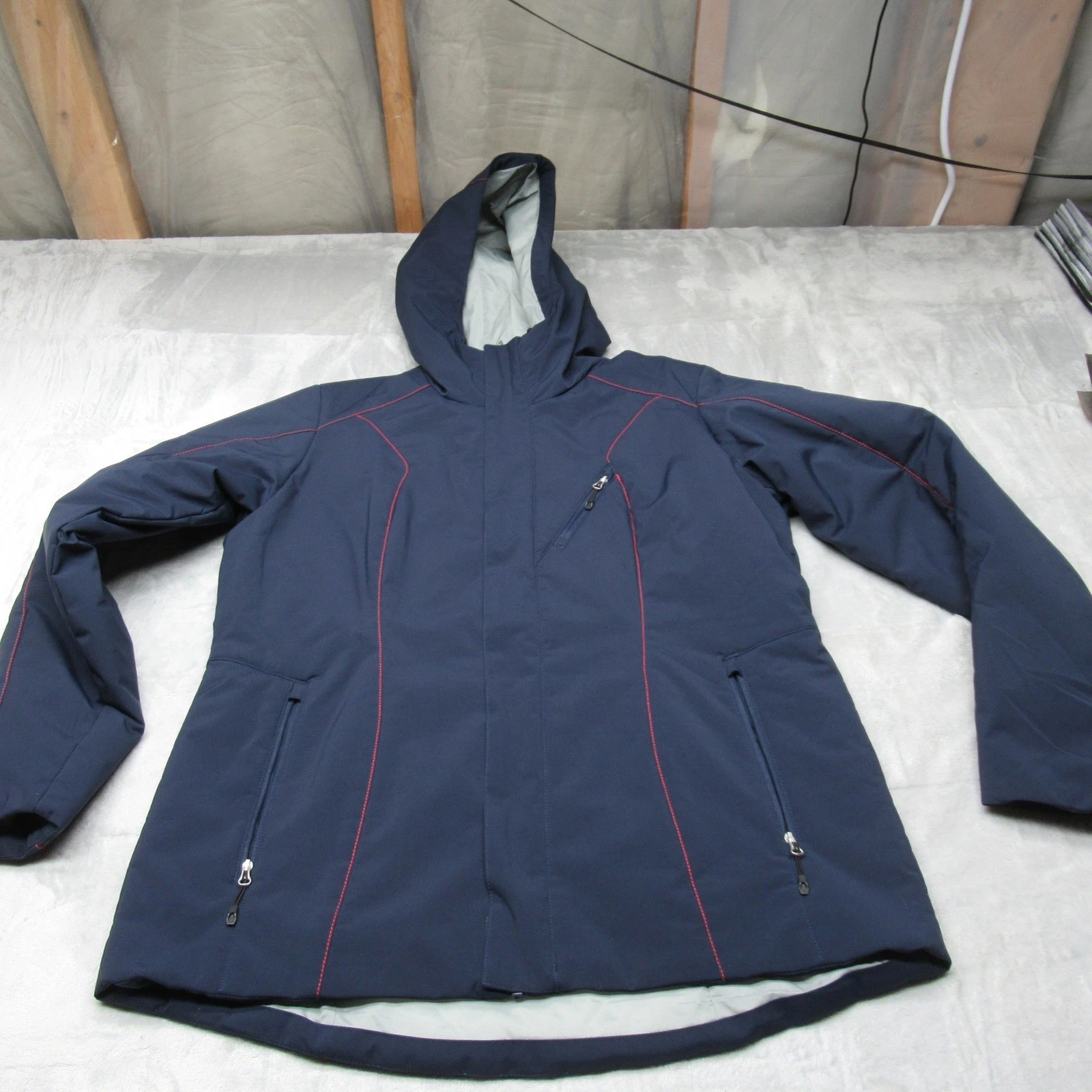 Spyder Jacket Women Large Blue Full Zip Softshell Wind Rain 3in1 Shell Snow Ski