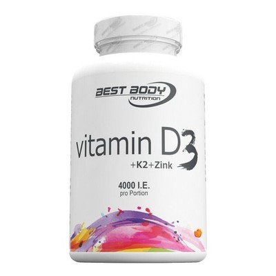 (EUR 143,00 / kg) Vitamin D3 4.000 I.E. + Vitamin K2 + Zink - hochdosiert