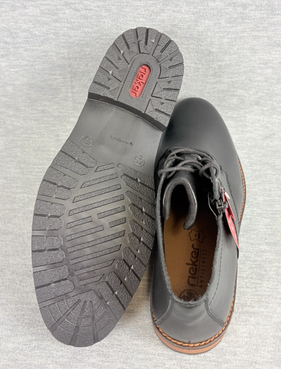 Rieker Dustin 09 Nero Chukka Boots Mens 10 Black Leather Antistress Comfort Rieker Dustin 09 Chukka Boots Mens 11.5 Black Leather Ankle  main image 4