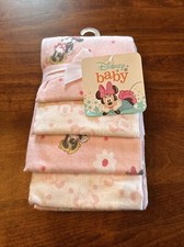 Minnie Mouse 4 Pack Flannel 100  Cotton Blankets 30" x 30" - NWT
